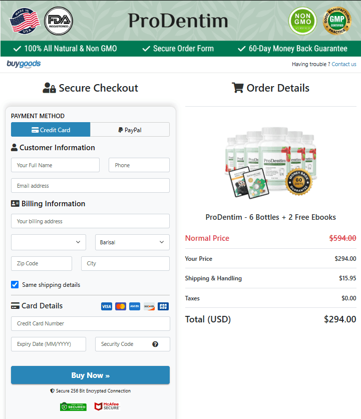 ProDentim order form